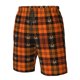 thumbnail image 4 of Balery Halloween Tartan Plaid Traje de Baño Estilo Hawaiano para Hombre, Shorts de Secado Rápido con Bolsillos-Large, 4 of 6