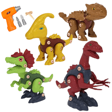 Monarca Signature Dinosaur Toys for Kids, 4PCS Take Apart STEM Construction Building Toys with Electric Drill