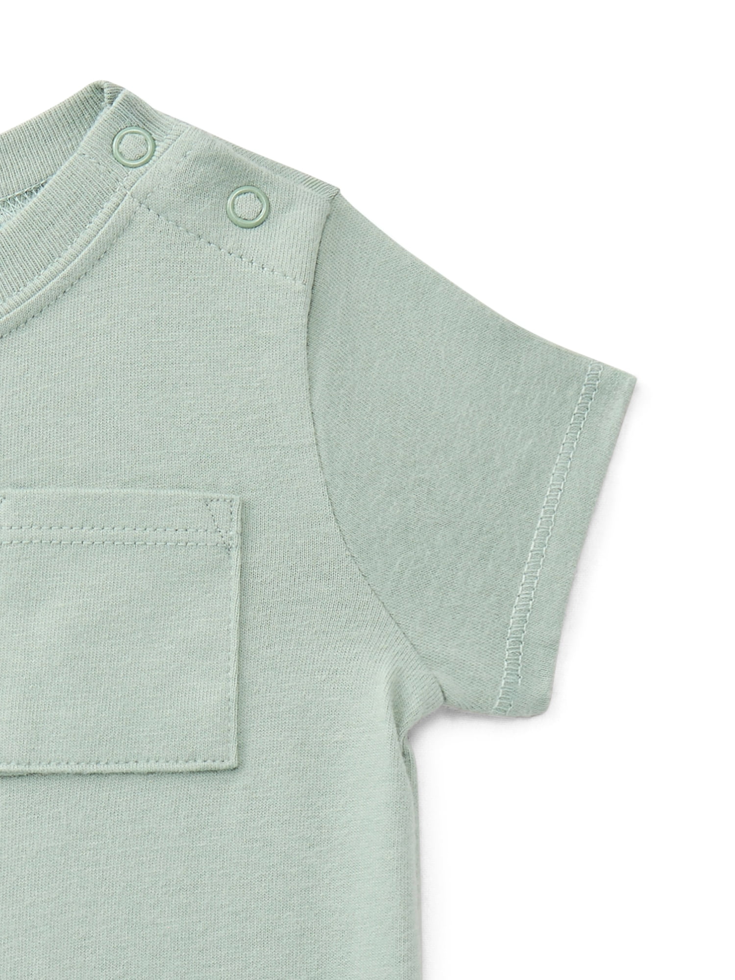 Wonder Nation Baby Boys Pocket Bodysuit with Short Sleeves, Sizes 0M-24M