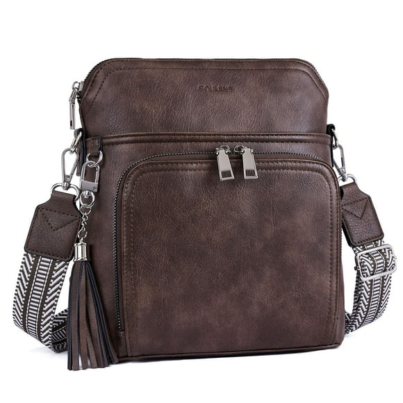 Monedero tipo bandolera Roulens, ligero, de piel semisuave