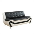 thumbnail image 2 of Aukfa 3 Piece Sofa Set - 76.5" Upholstered 3 Seat Sofa Couch for Living Room, Leather, Black&White, 2 of 10