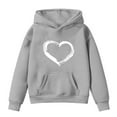 thumbnail image 4 of Byoo Hoodie Sweatshirts for Big Girl Oversise Heart Printed Long Sleeve Pullover Top Cute Sweet Sweatshirt,Grey, 4 of 4