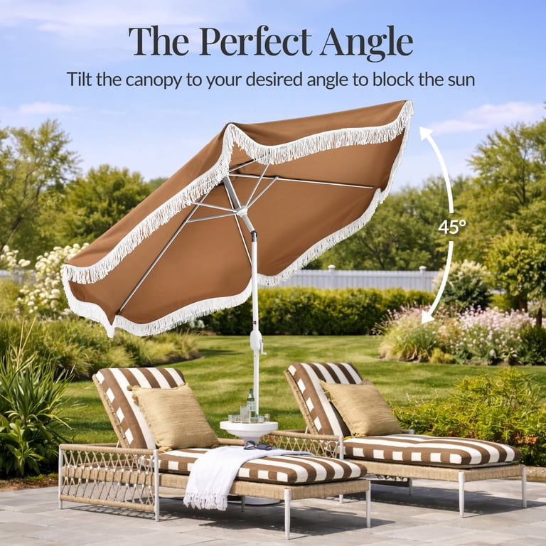 grey striped patio umbrella Outdoor Crank Tilt System Uv, Rust, Stain, Water Resistant Aluminum 8-Durable Steel Rib Solid 7 Best California Umbrella Color:Gray/Black Swirl up aluminum frame makes Residential