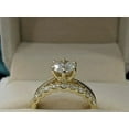 thumbnail image 4 of Bridal Set Engagement Ring For Her 14K Yellow Gold Plated 2.5CT Round Cut Lab Created Diamond Valentine Gift For Women's 925 Silver, 4 of 5