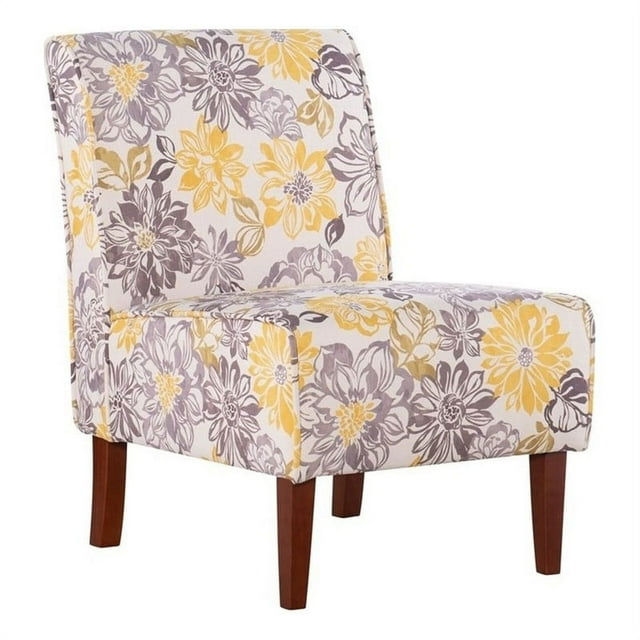 Kingfisher Lane 18'' Chaise d'Appoint en Tissu de Transition en Jaune/gris