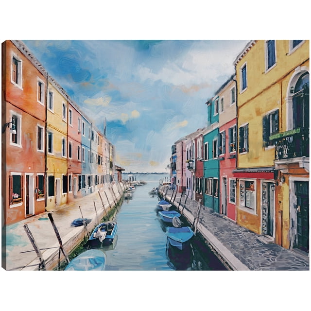 Cuadro Decorativo - colores de venecia Jr Impresión en canvas, estrechado