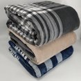 thumbnail image 2 of Berkshire Blanket Gray, White, Multi-Color Plaid Sherpa, Velvet Plush Reversible Bed Blanket King, 2 of 5
