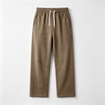thumbnail image 5 of LMOIPLI Men's Basic Straight Casual Pants Elastic Drawstring Waist Stretch Soft Wrinkle Proof Daily Trousers with Side Pockets Coffee M, 5 of 7