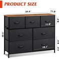 thumbnail image 3 of 7 Drawer Dresser TV Stand, Dressers for Bedroom, Fabric Storage Tower, Hallway, Entryway, Closets, Sturdy Steel Frame, Wood Top, Easy Pull Handle,, 3 of 9