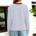 thumbnail image 4 of XIYON Womens Long Sleeve T Shirts Striped Crew Neck Tee Shirt Casual Loose Fit Going Out Tops Fall Clothing, 4 of 5