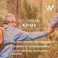 thumbnail image 3 of Natural Wisdom Vitamina K2 con D3 400 UI y Vitamina A, 30 Cápsulas, 3 of 7