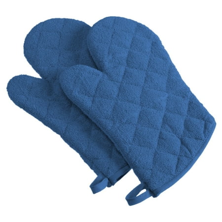- Design Imports Terry Oven Mitts, Set of 2, Blueberry