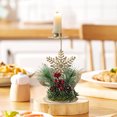 thumbnail image 6 of Luxcidy Christmas Candle Holders Gold Reindeer Snowflake Star Candlestick Red Berry Pine Cones Decoration for Taper Table Centerpiece Festive Ornaments(Snowflake), 6 of 6