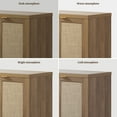 thumbnail image 4 of SICOTAS 61.5"W Rattan TV Stand -Large Media Console with Adjustable Shelves & Spacious Countertop – Entertainment Center for 60/70 Inch TV , Reclaimed Caramel Oak, 4 of 10