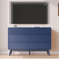thumbnail image 6 of RichYa Dresser for Bedroom with 7 Drawers,Fluted Dresser with Handleless Design,Chest of Drawers & TV Stand,Closet Storage Organizer for Living Room, Kids Room（Navy Blue）, 6 of 9
