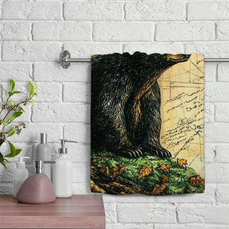 ZFLMY Bear Tree Painting Absorbent Hand Towels Funny Kitchen Towels Microfiber Towels for Kitchens Bathrooms Showers - 29.5x13.8 inches 29.5x13.8in