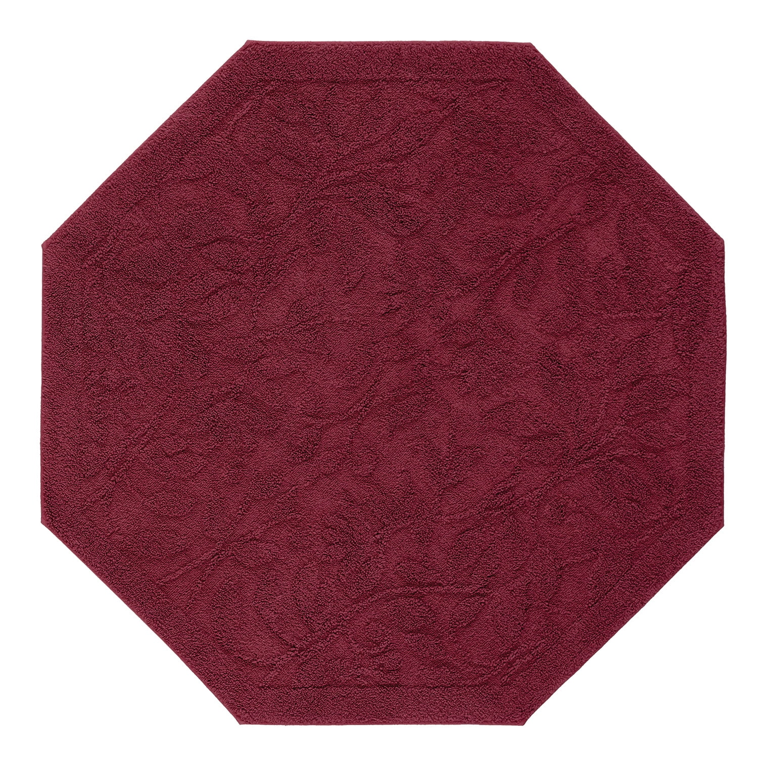 Mohawk Home Foliage Bath Rug Octagon, 4'x4', Red