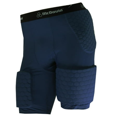 McDavid 7588 Dual Density HexPad Extended Thigh Thudd Shorts Navy (Best Shorts To Wear For Big Thighs)