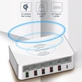 thumbnail image 1 of Methold 818F 6 en 1 rápido Multi-puertos inalámbrico USB C Tipo C Carga rápida QC3.0 Estación de carga de teléfono para Teléfono y Comunicación, 1 of 6