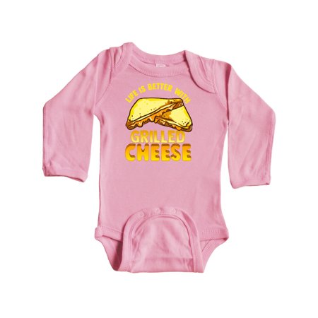 

Inktastic Life is Better with Grilled Cheese Gift Baby Boy or Baby Girl Long Sleeve Bodysuit