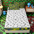 thumbnail image 4 of Erosebridal Vibrant Lime Navy Checkerboard Zipper Queen Comforter Set with Fitted Sheet and 2 Pillowcases,Minimal Cartoon Secondary Print Zipper Bedding Set,Chartreuse Dark Blue,4 Pieces,Reversible, 4 of 6