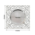 thumbnail image 3 of Efavormart 6 Pack Silver Square Acrylic Charger Plates with Hollow Lace Border, Dinner Chargers Event Tabletop Decor - 12", 3 of 11