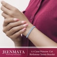 thumbnail image 5 of JeenMata 5.5 TCW December Blue Topaz - Princess Cut Birthstone Tennis Bracelet for Women Eternity Design - White Gold Plating, Birthday, Anniversary, Valentine's Day Gift, 5 of 9