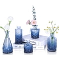 thumbnail image 1 of Jarrones Glass Bud UPBUD, azul marino, juego de 5 para centros de mesa, 1 of 7