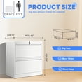 thumbnail image 2 of 2 Drawer Metal Filing Organization Office Cabinets with Lock,Lateral File Cabinets for Home Office Hanging Files Letter/Legal/F4/A4 Size (2 Drawer-White), 2 of 8