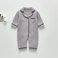 thumbnail image 3 of Hiijoy Newborn Infant Baby Girl Boy Romper Long Sleeve Button Up Pajama Jumpsuit Onesies, 3 of 3