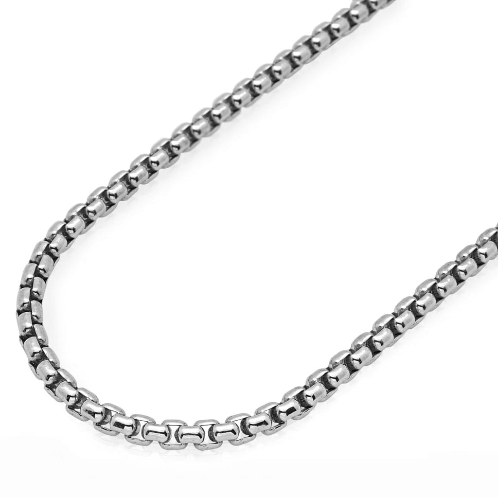 Sterling Silver 1MM-5MM Round Box 925 Italy Heavy-Duty Rhodium Necklace Chains