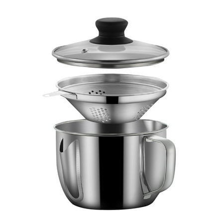 

Hemoton Grease Strainer Soup Separator Oil Bacon Container Bowl Can Kitchen Stainless Steel Separating Cooking Fat