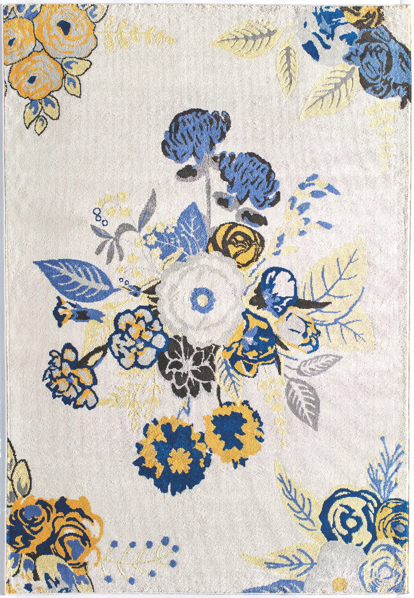 Rugs America Hanna VA40B Rose Garden Ivory Floral Transitional Beige Area Rug, 9'x12'