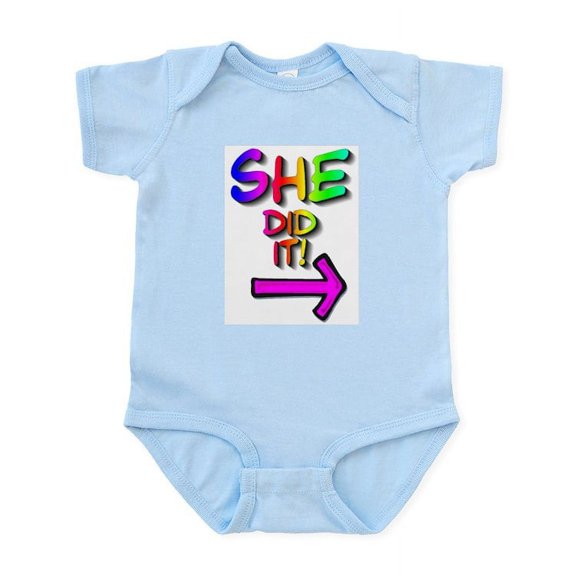 CafePress - She Did It! (Right) Infant Creeper - Baby Light Bodysuit, Size Newborn - 24 Months