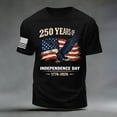 thumbnail image 5 of Leey-World 250 Anniversary Usa T Shirt 250th Anniversary USA Shirts for Men American Flag T-Shirt 4th of July Shirt 250 Years Birthday Patriotic Tops(Black,L), 5 of 5