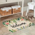 thumbnail image 2 of FJPT Non Slip Flannel Polyester Floor Mat Welcome Floral Design For Bathroom Kitchen Bedroom Decor 31.5x19.7 inch, 2 of 5