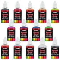 U.S. Art Supply 12 Color Pearlized Acrylic Airbrush, Leather & Shoe Paint Set; Pearl Colors plus Reducer & Cleaner 1 oz. Bottles