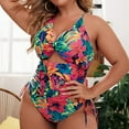 thumbnail image 2 of Women's One Piece Swimsuit Plus Size Printed Backless Bathing Suit Swimmwear Swimsuits, 2 of 6