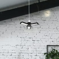 Tineasur LED Garage Ceiling Light Black 3 Panel Folding Design for Wide Home Lighting