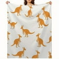 thumbnail image 3 of Comfortable Flannel Blanket with Kangaroo Print, Soft and Warm, Perfect for Naps and Home Decoration, Suitable for All Seasons, Lightweight and Durable, Comfortable Home Decor, 3 of 6