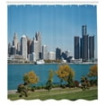 thumbnail image 3 of Ambesonne Detroit Shower Curtain, Industrial Center, 69"Wx70"L, Blue Green Grey, 3 of 3