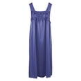 thumbnail image 4 of JIAYUE Women's Dresses Comfortable Solid Color Mid Length Square Neck Loungewear Ruffle Sleeveless Summer Ice Silk Tank Dress, 4 of 4