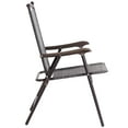thumbnail image 3 of Topbuy 2-Piece Folding Outdoor Patio Chair Sling Back Camping Chair with Armrest & Pillow Gray, 3 of 10