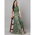 thumbnail image 2 of Janasya Indian Women's Olive Green Crepe Solid Lehenga Choli With Pant, 2 of 12