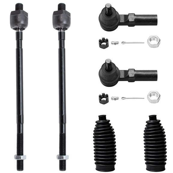 Detroit Axle - 6pc Front Tie Rods Kit for 2000-2001 Infiniti I30, 2002-2004 I35, 2000-2003 Nissan Maxima, 4 Inner & Outer Tie Rod Ends 2 Tie Rod Boots Replacement