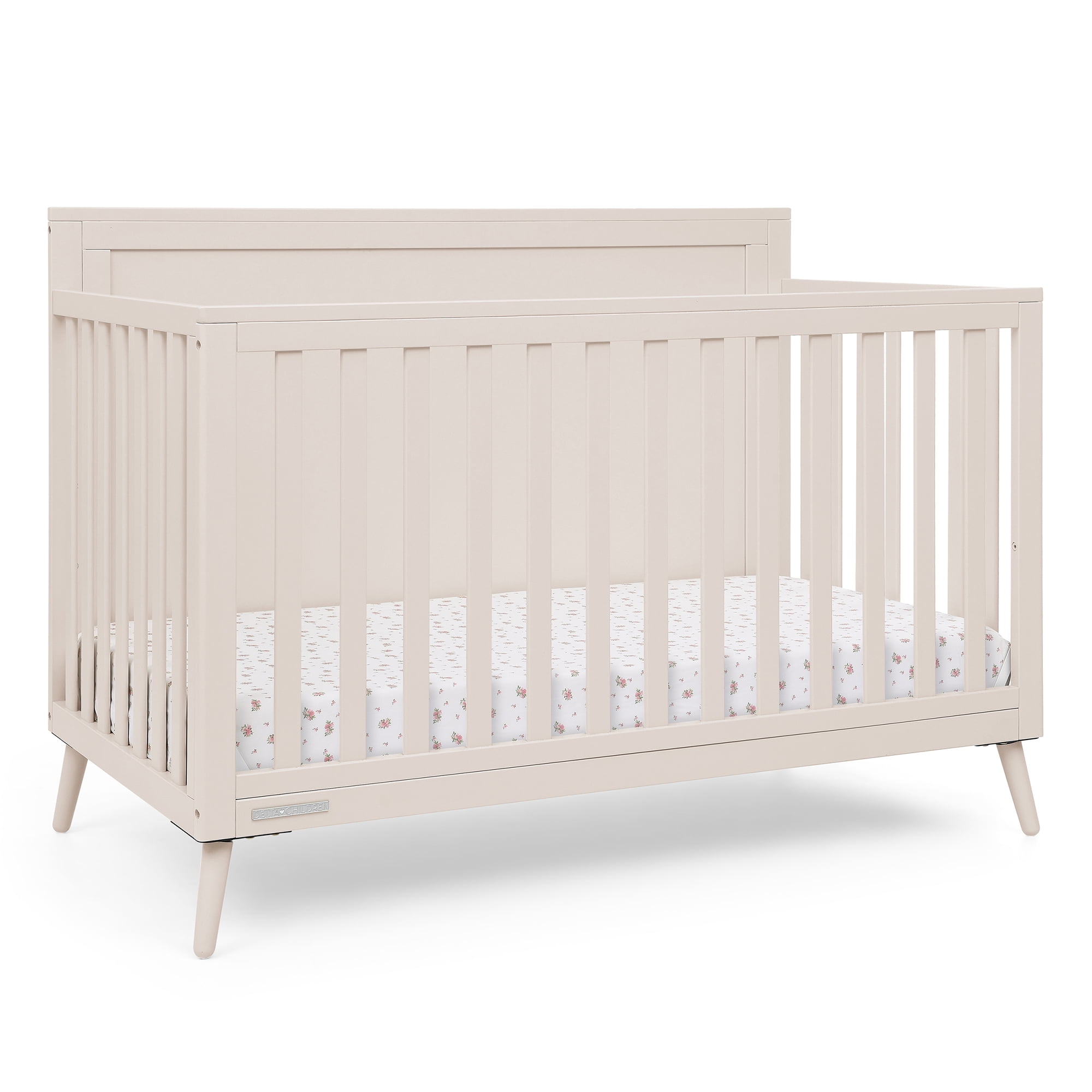 Delta Children Lola 6-in-1 Convertible Crib - Converts from Baby Crib to Toddler Bed, Daybed, Sofa Bed and Full-Size Bed With and Without Footboard, Fits Standard Full-Size Crib Mattress, Soft Beige