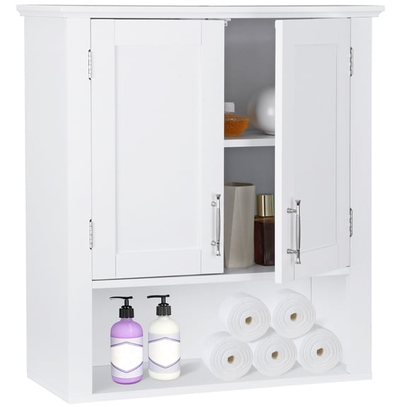 MYZBBD White Bathroom Floor Cabinet,Small Storages Cabinets with Bath Room Storage Cabinet,Small Bathroom Storage Cabinet for Living Room, Entryway,24.3''H Wall-Mounted