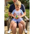 thumbnail image 5 of BemeyourBBs Toddler Baby Boy Summer Clothes Daddy's Mini Baby Boy Outfit Casual Letter Print Crew Neck Short Sleeve Tops and Plaid Shorts Set, 5 of 9
