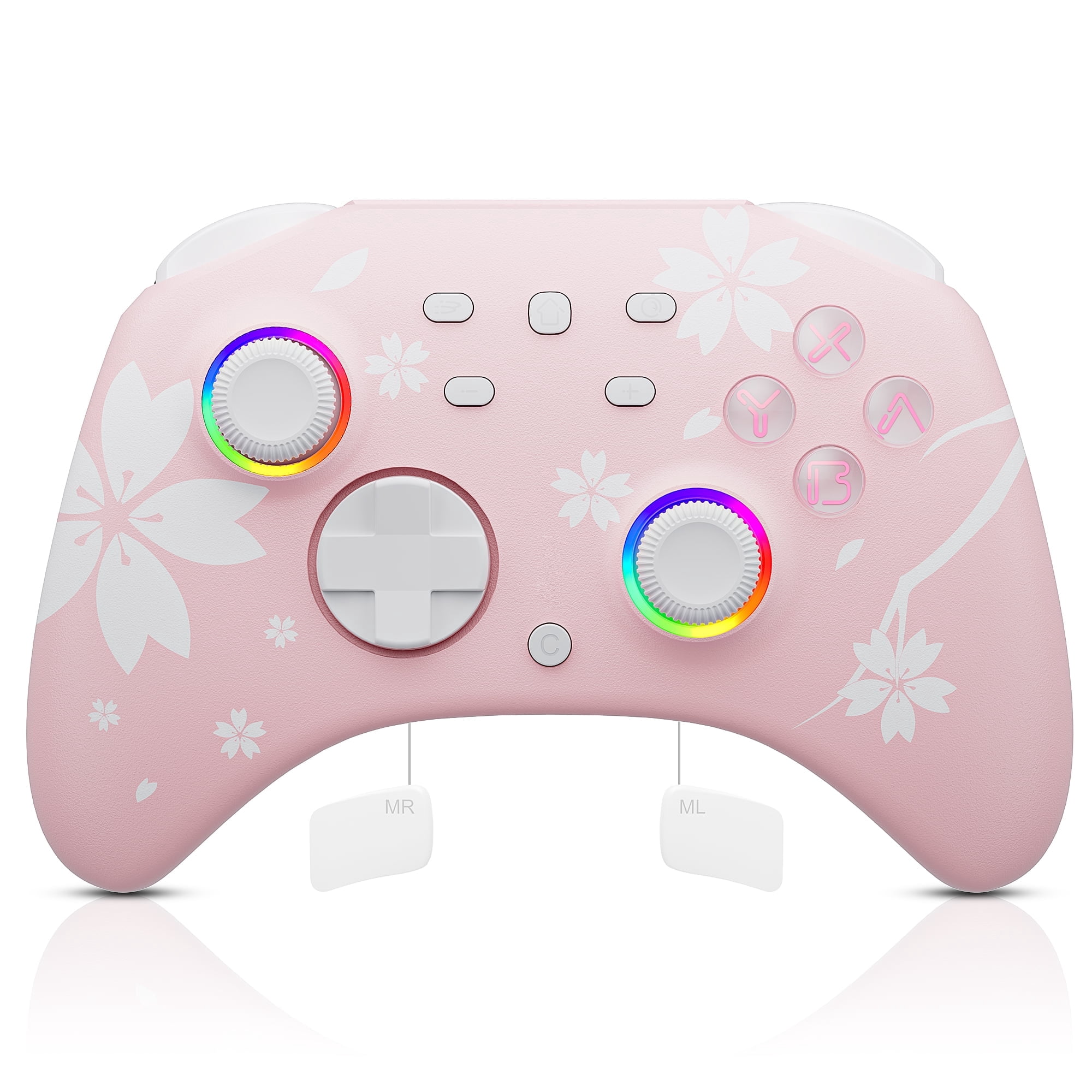Mytrix Wireless Switch Pro Controller, Pink, for Nintendo Switch/PC/iOS/Android, Turbo, LED Light, Vibration
