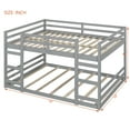 thumbnail image 2 of Harper & Bright Designs Low Bunk Bed Full over Full, Wooden Floor Bunk Bed with Ladder, Full Bunk Bed with Full Guardrails, Gray, 2 of 9